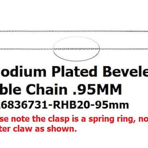 .95mm Rhodium Plated Beveled Cable Chain
Available in