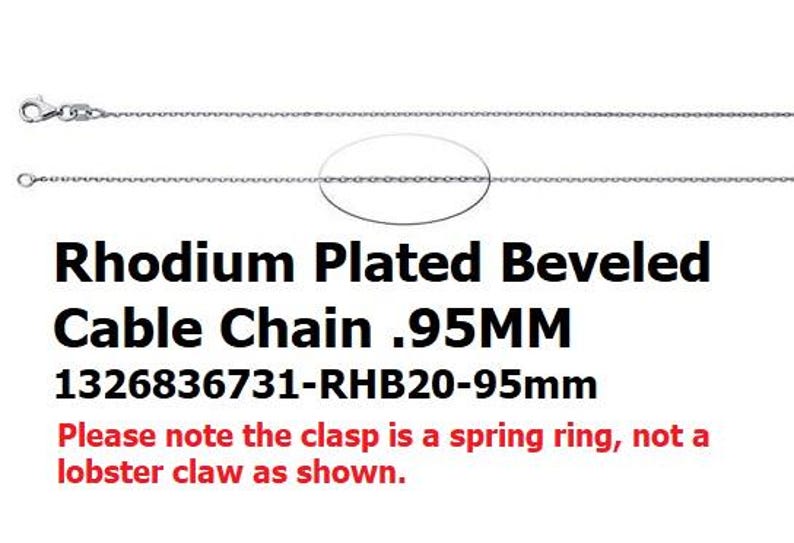 .95mm Rhodium Plated Beveled Cable Chain
Available in