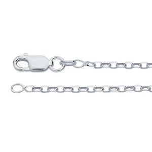 **DMD30) 30" Sterling Silver 2 mm Rounded Box Chain Attributes:
     Clasp Type: Lobster
     Style: Box
     Width: 2mm
     Metal Type: Sterling silver
     Metal Color: White
     Purity: .925
     Overall Length: 30"
     Fabrication Method: Machined
     Links: Soldered
         Country Of Origin: Italy