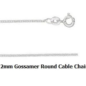 24-inch Gossamer™, sterling silver, 1.2mm cable, with spring ring clasp. Delicate chain. 92.5% sterling silver and 7.5% copper. Made in India.