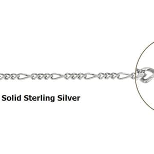 22" 1.5mm Solid Sterling Silver Figaro Chain