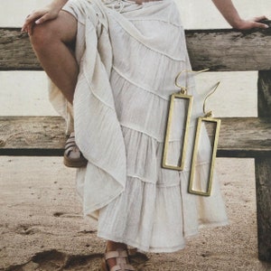 Brass Rectangle Earrings