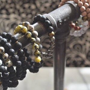 Lava + Gemstone Bracelet // Aromatherapy // African Metal image 2