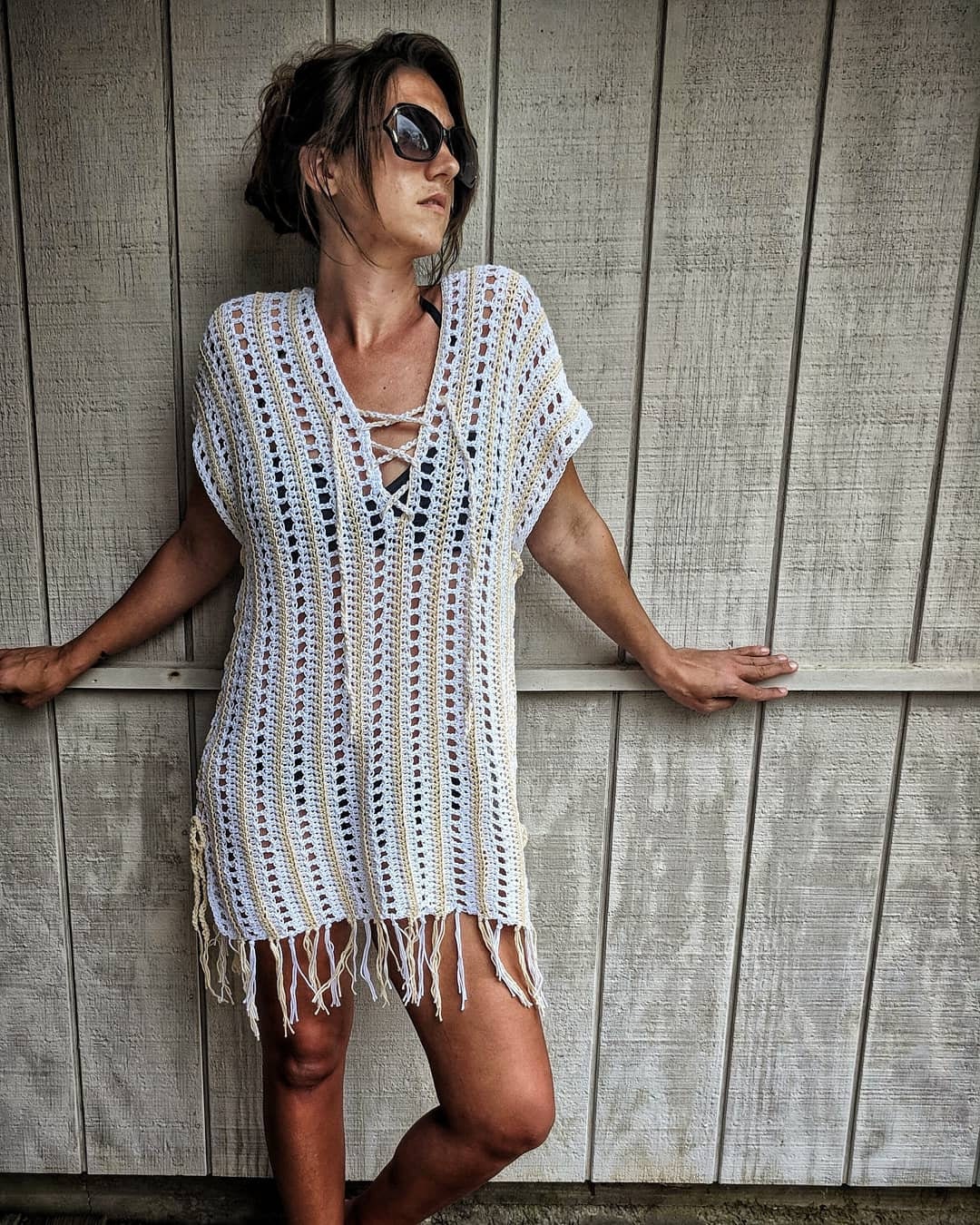 Knitted swimsuit on sale cover up