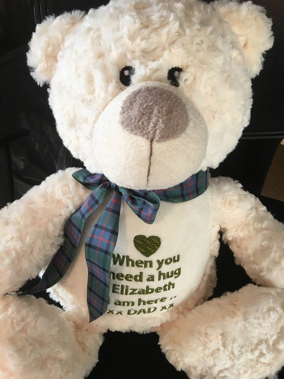 Personalised Ash Teddy Bear Memorial Keepsake Zipped on the Etsy