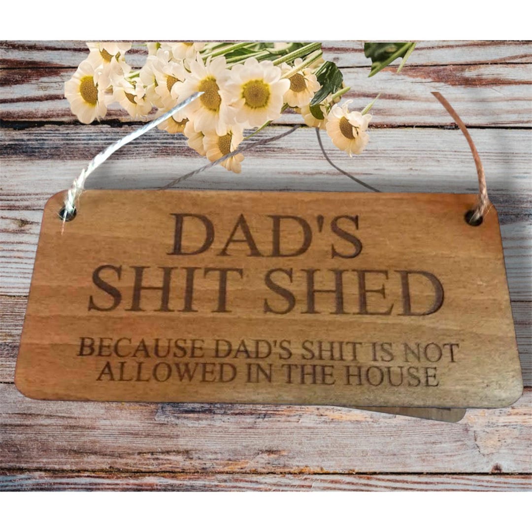 Second Ave Grandad’s Garden Holzschild – Geschenk Zum Vatertag, Ca. 20x10 Cm, Mit Juteseil