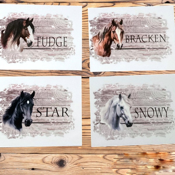 Personalised horse sign 20 x 15 cm, Horse box sign stable horse sign 4 designs