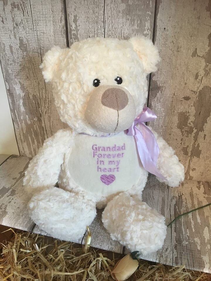 Personalised Ash Teddy Bear Memorial Keepsake Zipped On The Etsy