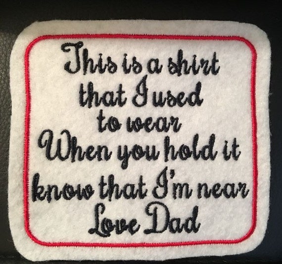 Personalised Embroidered Patch Memorial Memory Keepsake funeral Cushion Panel