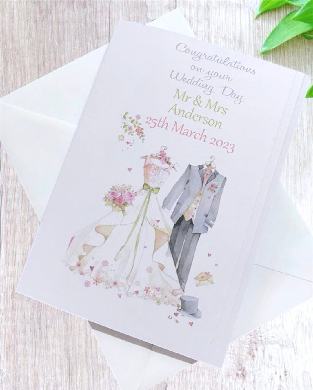 Personalised Wedding Day Card Handmade - Etsy UK