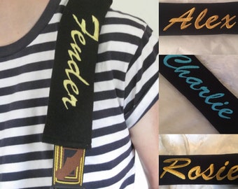 personalised Guitar strap cover Have any name embroidered