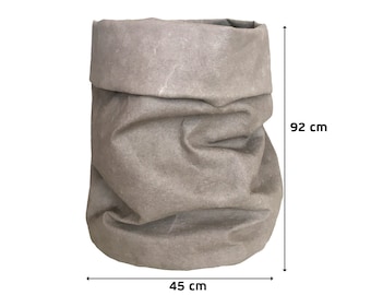 Bolsa de papel de lavandería XXXL, cesto de juguete lavable, bolsa de lavandería, papelera, jarrón, maceta, almacenamiento, habitación de niños, juguete, gris, almacenamiento