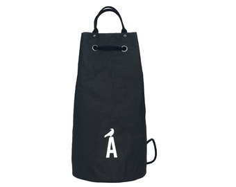 mochila de papel lavable bolso de cubo asa mochila de cuero bolso de gimnasio bolso de lona cuero vegano negro ecológico venta de bolso negro bolso de cubo