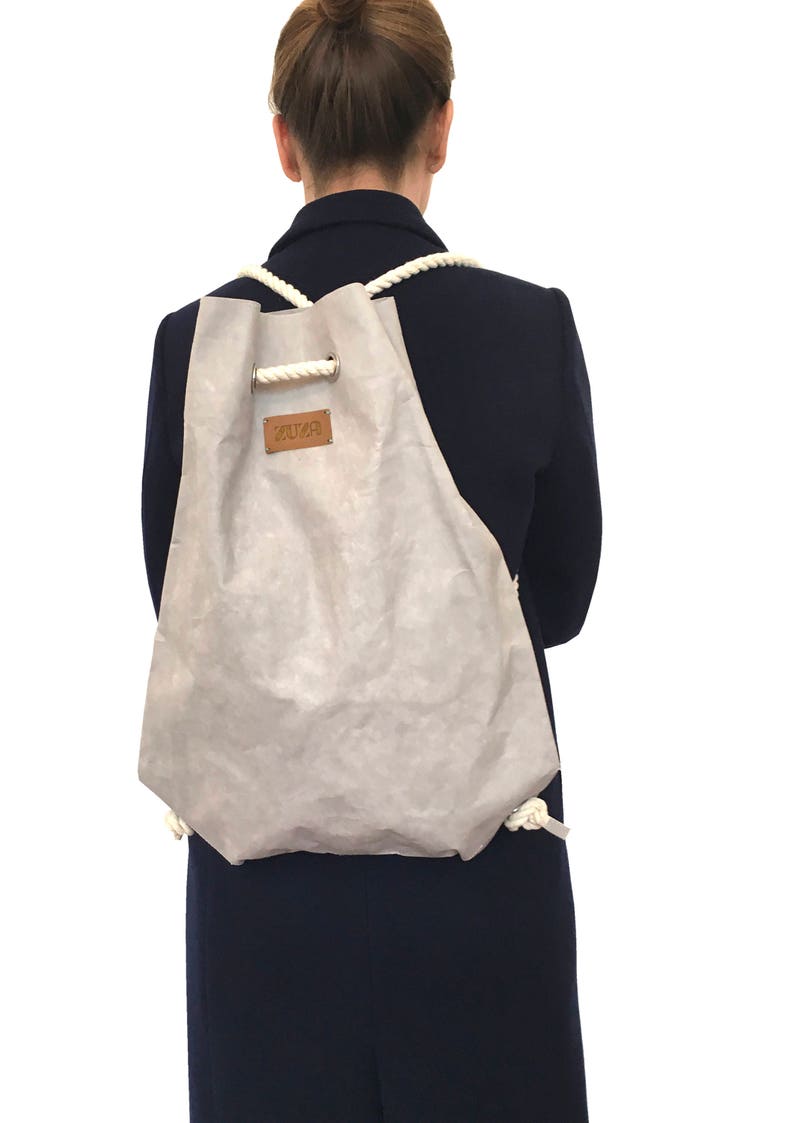 Washable Paper Backpack Leather Backpack Gym Bag Vegan Leather Etsy