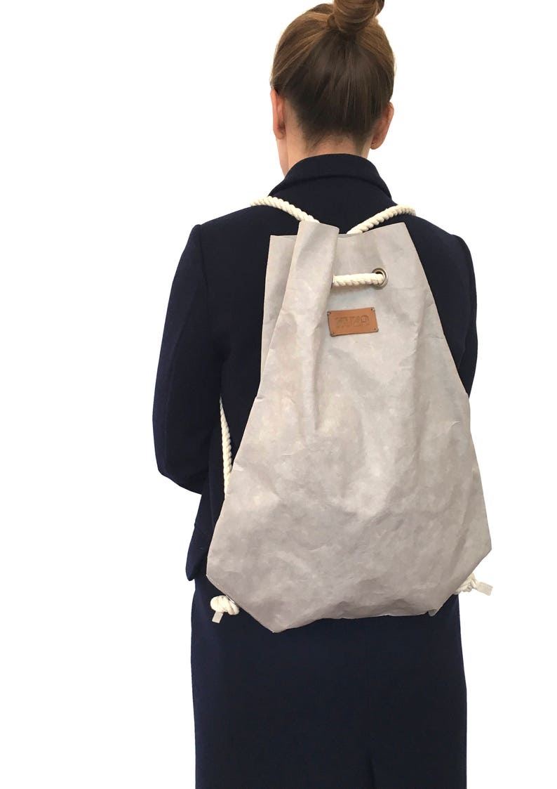 Washable Paper Backpack Leather Backpack Gym Bag Vegan Leather Etsy