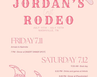 Nashville Bachelorette Invitation – Editable Canva Template – Boots & Bubbly Girls Trip Invite – Digital Download – Nash Bash