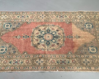 ヴィンテージ トルコ ウシャク ラグ 187 x 91 cm シャビーカーペット