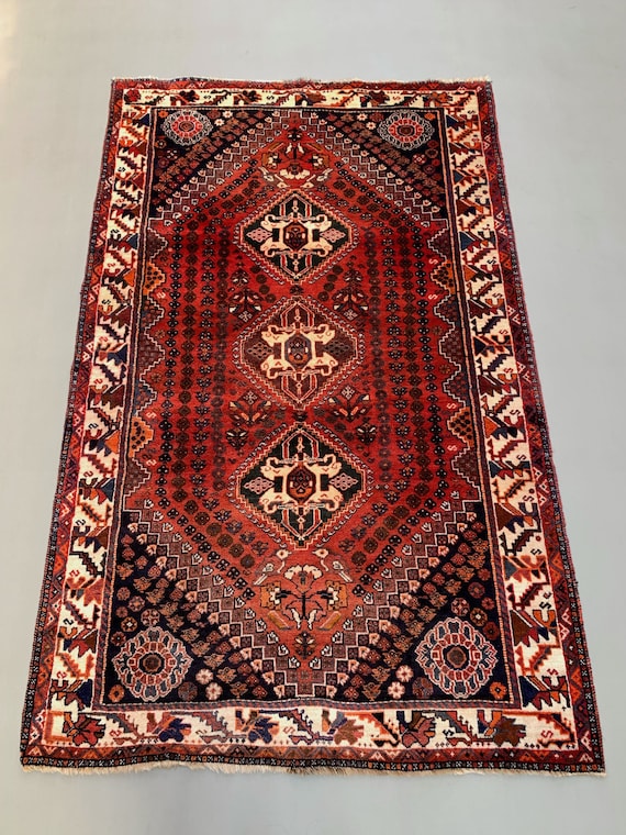 【Vintage】Hand Knit Rug 170×100 Vintage Rug 5'7