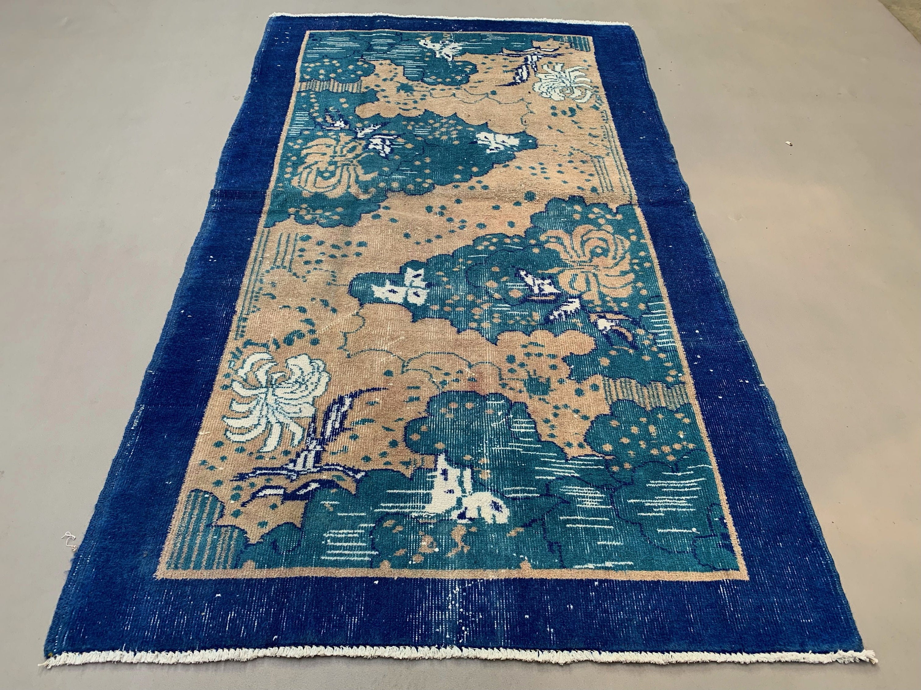 Vintage Turkish Rug 225x145 Cm Shabby Distressed Carpet Medium - Etsy
