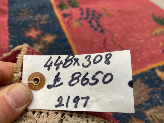 Large Chinese Art Deco Carpet, 448x308 Cm, 1920s Wool, Handmade