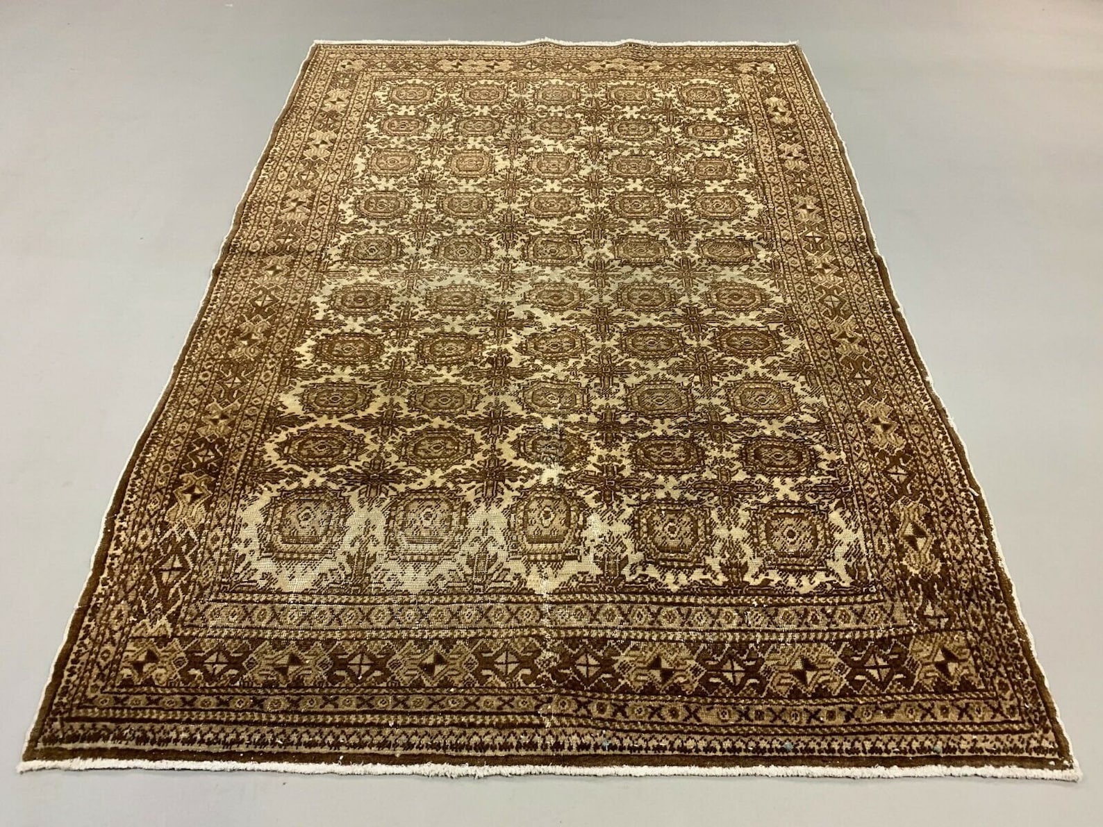 Distressed Turkish Rug 172x122 Cm Wool Vintage Shabby Chic Tribal Brown ...