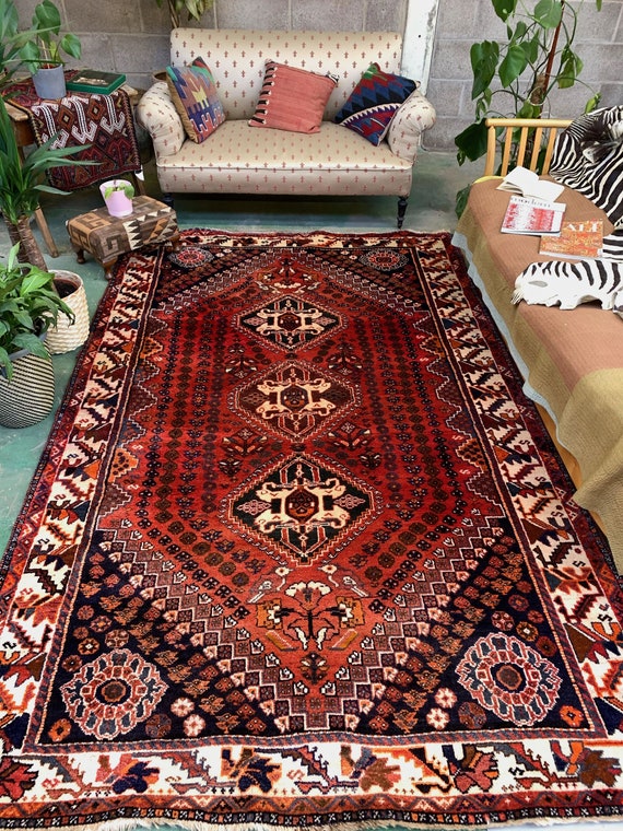 Vintage tribal rug 約80cm×80cmウール トライバル ヴィンテージラグ