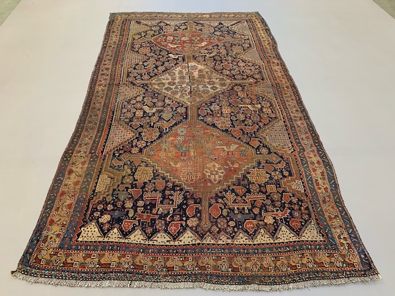 Antique Tribal Qashqai Rug 275x157 Cm, Medium, Oriental Carpet