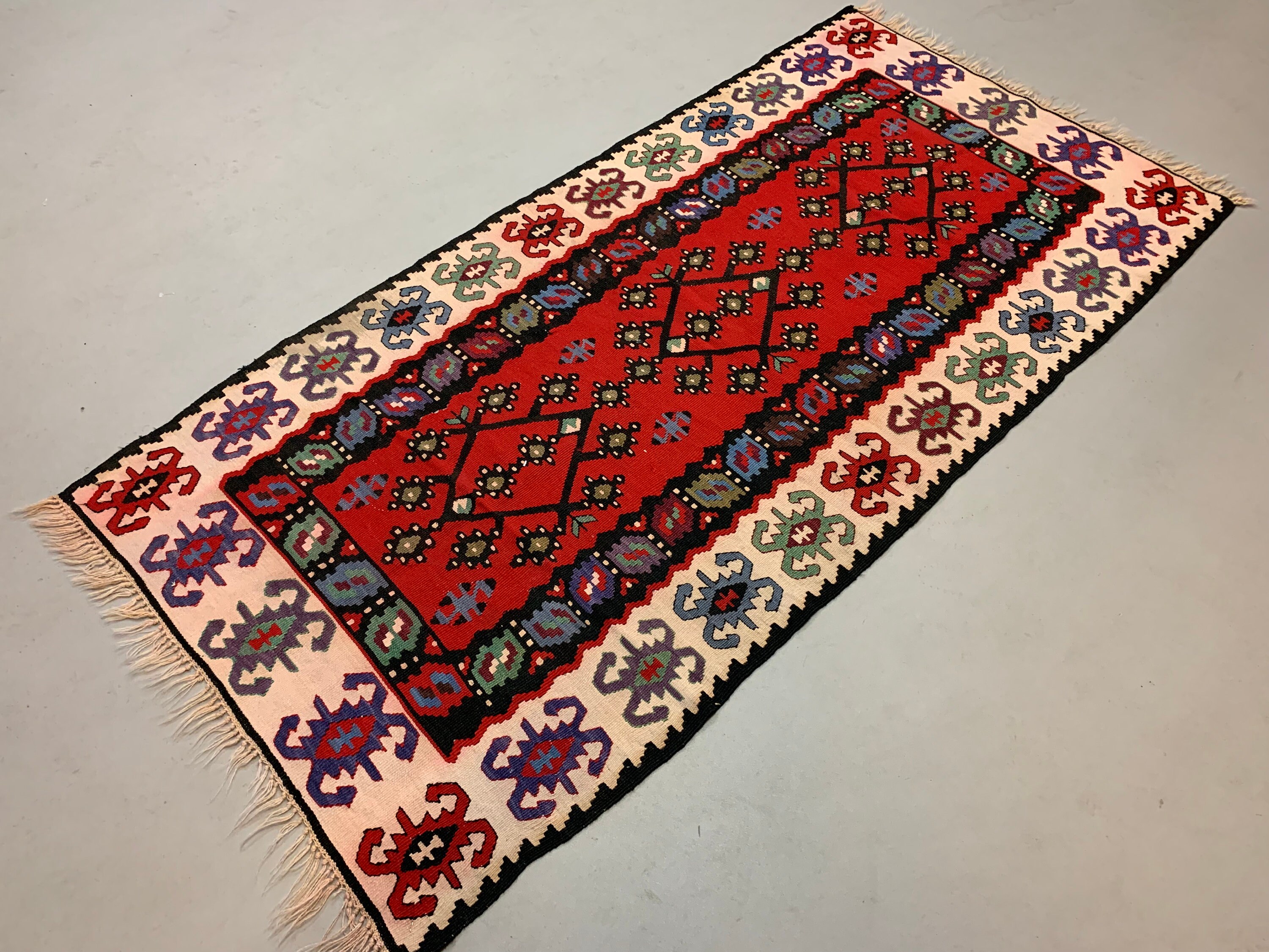 Pirot Rug Pattern Vintage Turkish Kilim, Serbian Pirot Kelim Rug Shabby Wool 200x100 Cm ...