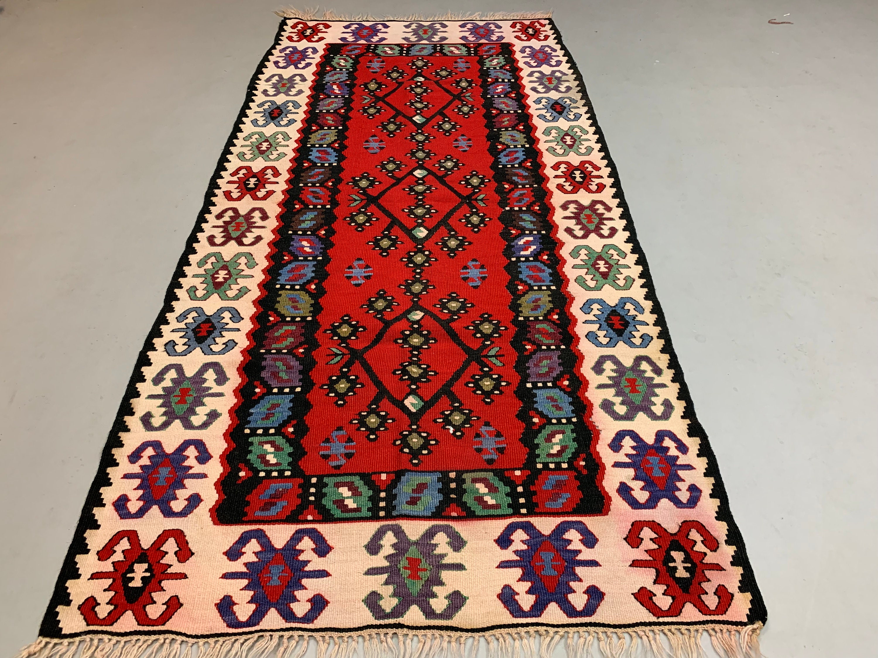 Serbian Rug Vintage Turkish Kilim, Serbian Pirot Kelim Rug Shabby Wool 200x100 Cm ...