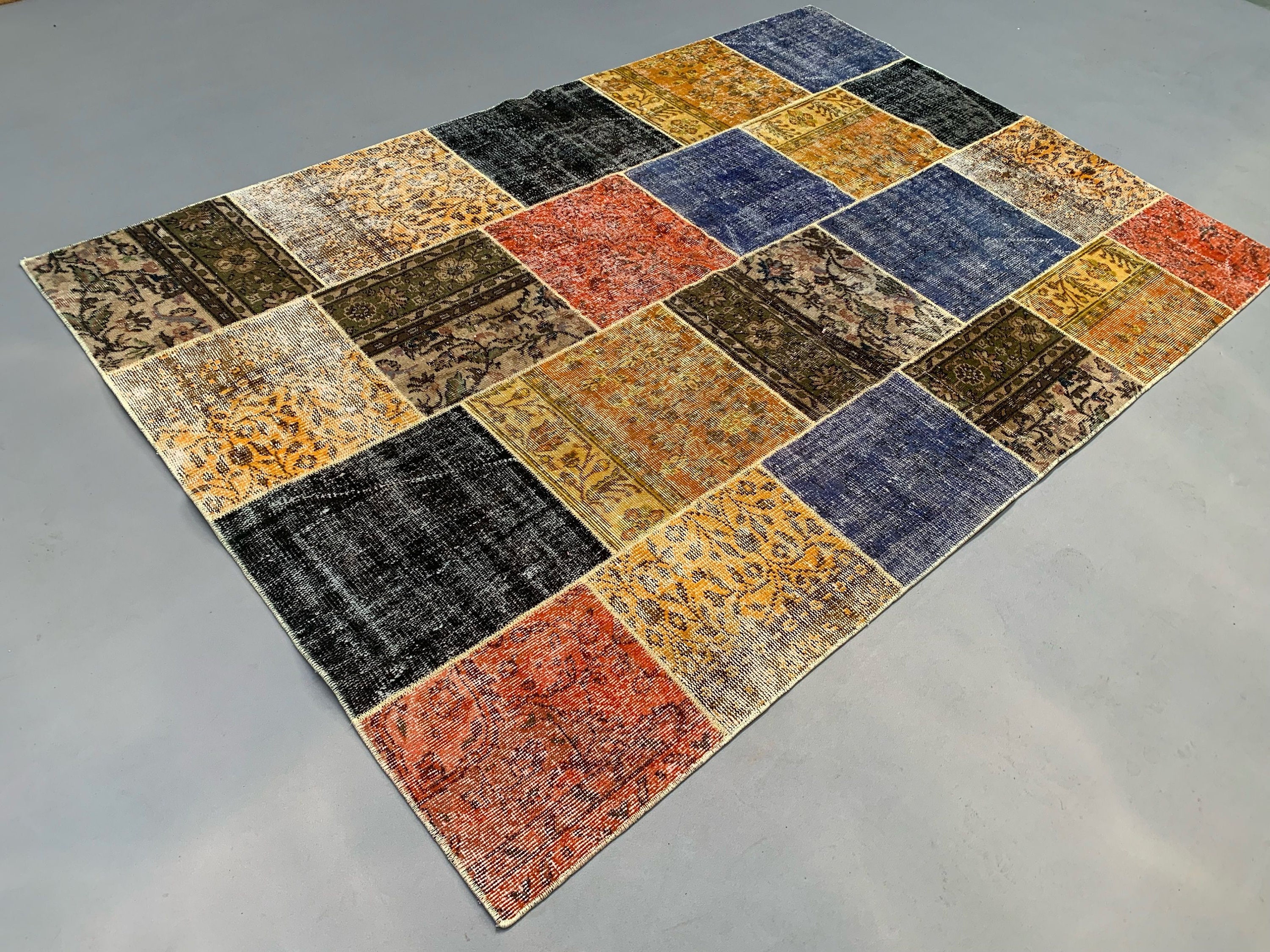 アンティーク調ヴィンテージ トルコ パッチワーク ラグ 250 x 167 cm