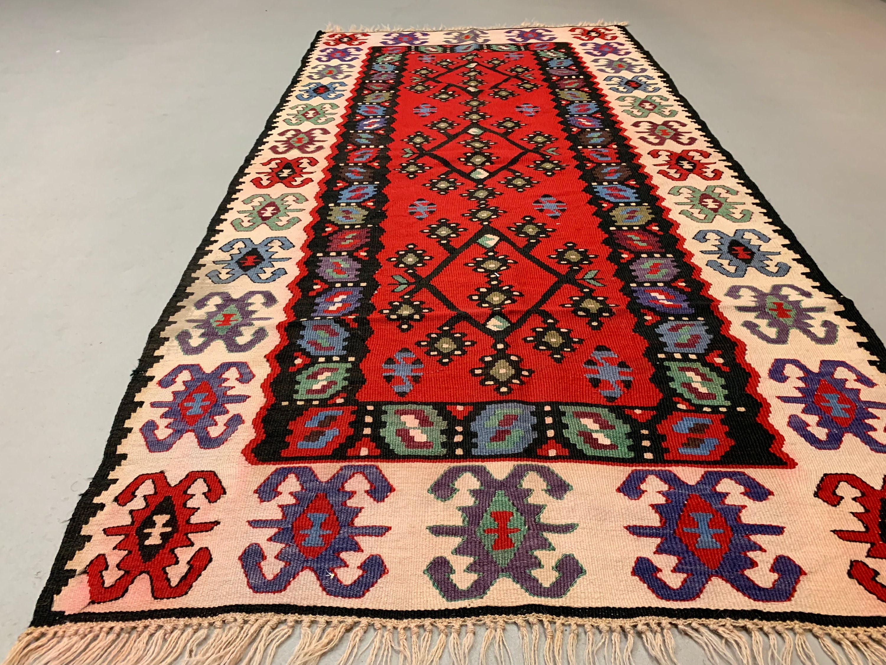 Pirot Rug Pattern Vintage Turkish Kilim, Serbian Pirot Kelim Rug Shabby Wool 200x100 Cm ...