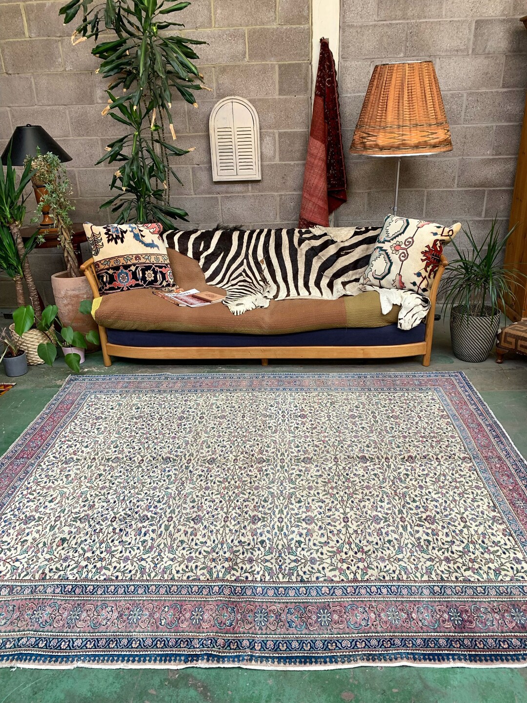Vintage Turkish Rug 237x198 Cm, Tribal Wool Carpet Large - Etsy