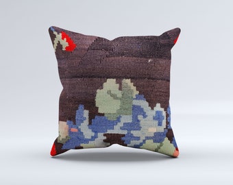 Throw Pillow Cover, 16x16 in 40x40 Cm, Turkish Kilim Rug Cushion