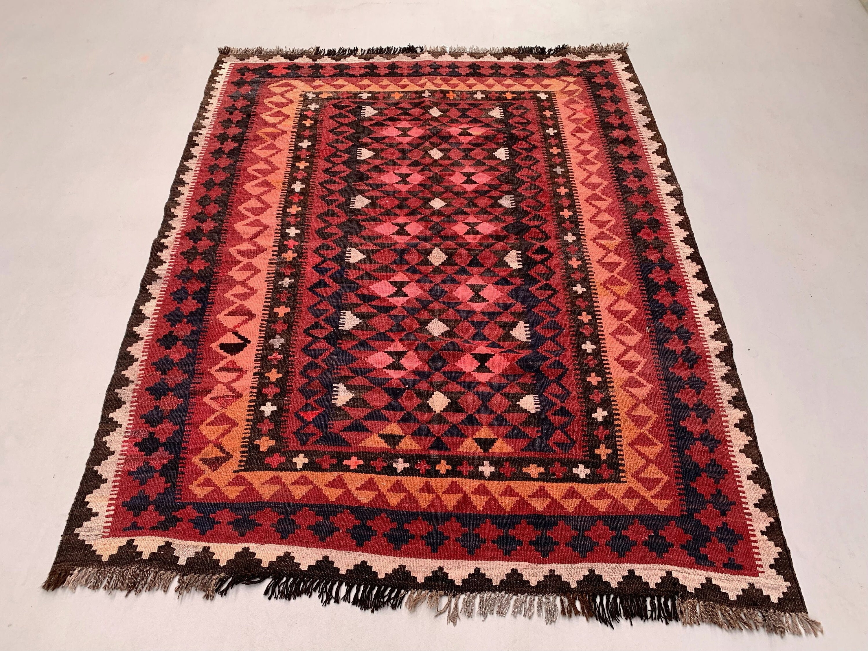 ヴィンテージ アフガニスタン トライバル キリム ウール ラグ