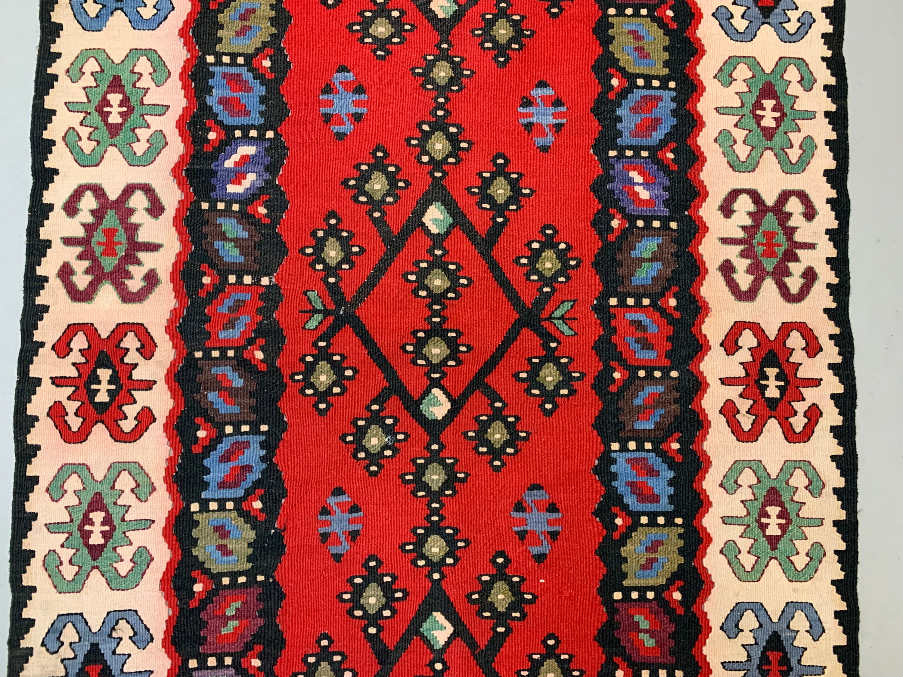 Pirot Rug Pattern Vintage Turkish Kilim, Serbian Pirot Kelim Rug Shabby Wool 200x100 Cm ...