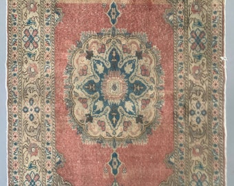 ヴィンテージ トルコ ウシャク ラグ 187 x 91 cm シャビーカーペット