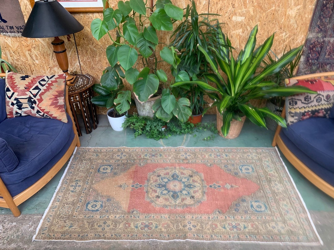 ヴィンテージ トルコ ウシャク ラグ 187 x 91 cm シャビーカーペット