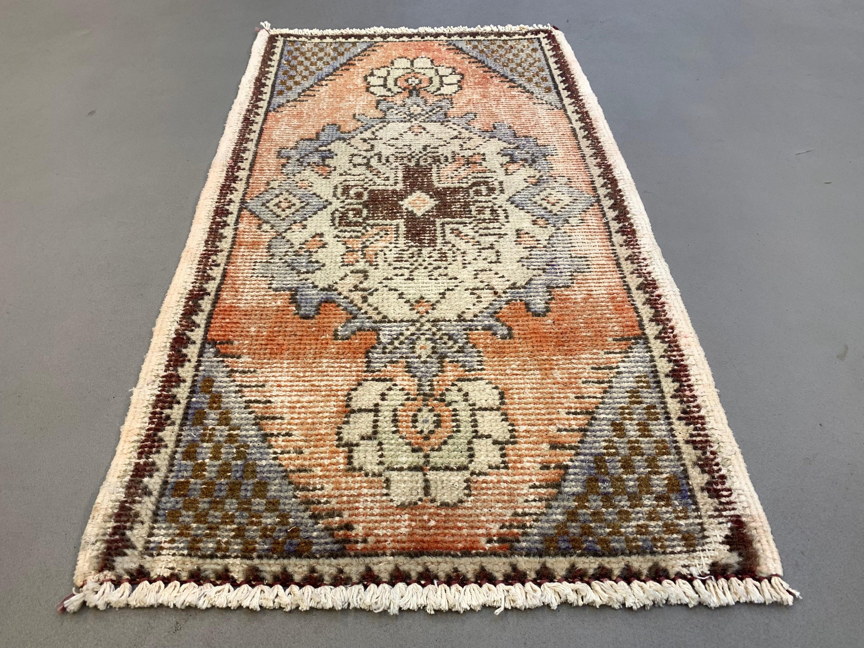 Small Vintage Turkish Rug 97x51 Cm, Short Runner, Tribal