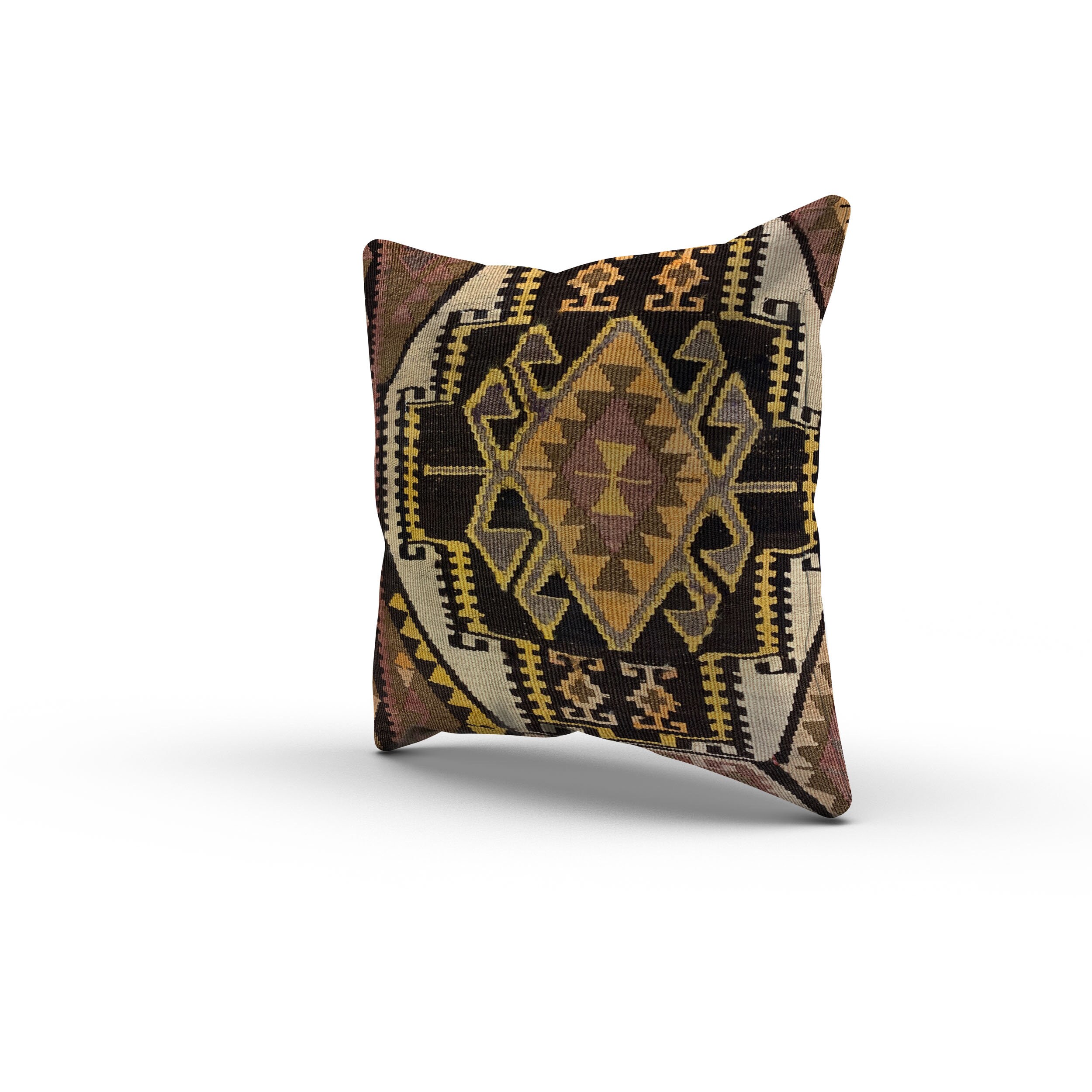 Vintage Kilim Cushion Cover 60x60 cm, 24x24in Square, Wool, Handmade