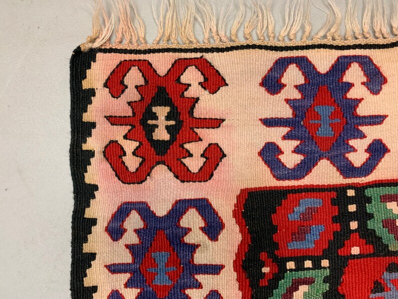 Pirot Rug Pattern Vintage Turkish Kilim, Serbian Pirot Kelim Rug Shabby Wool 200x100 Cm ...