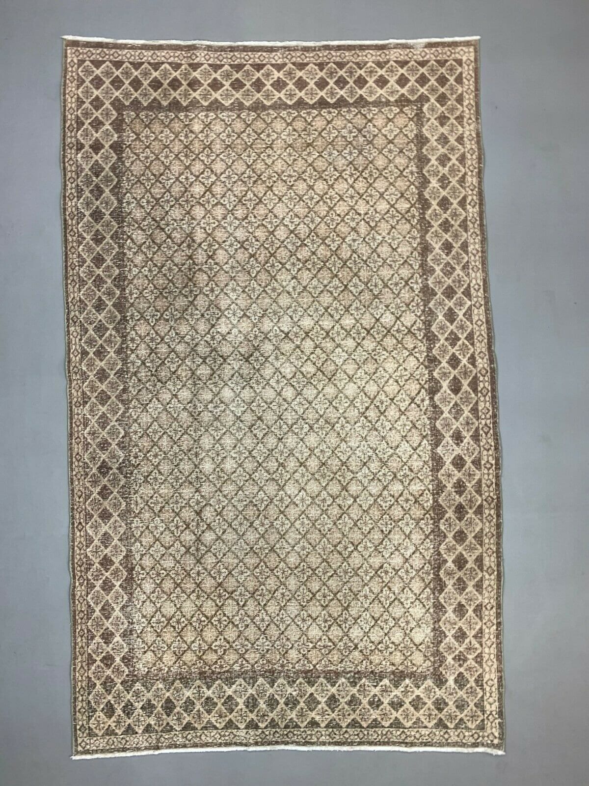Distressed Turkish Rug 225x137 Cm Wool Vintage Shabby Tribal Brown ...