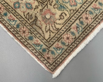 ヴィンテージ トルコ ウシャク ラグ 187 x 91 cm シャビーカーペット