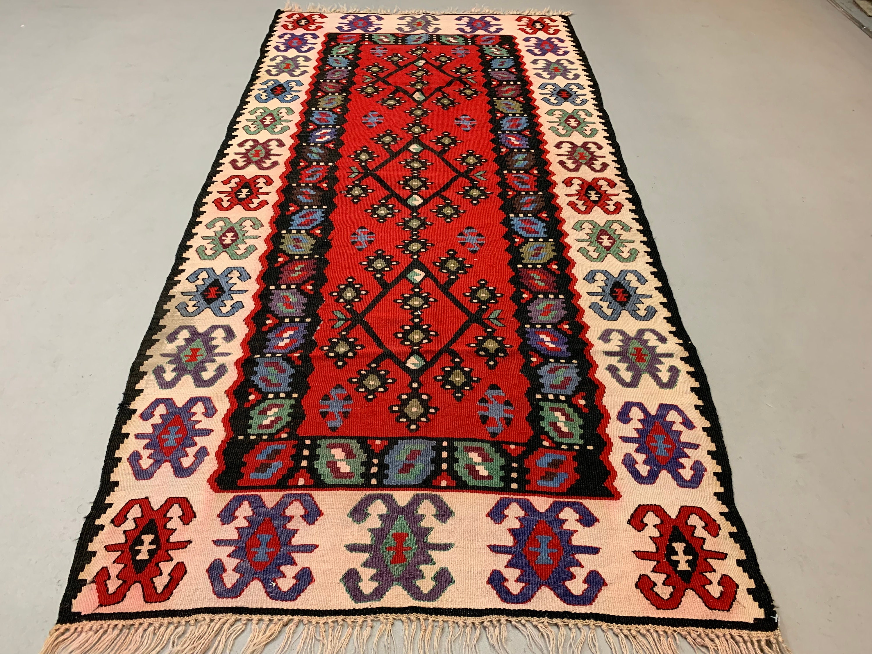 Pirot Rug Pattern Vintage Turkish Kilim, Serbian Pirot Kelim Rug Shabby Wool 200x100 Cm ...