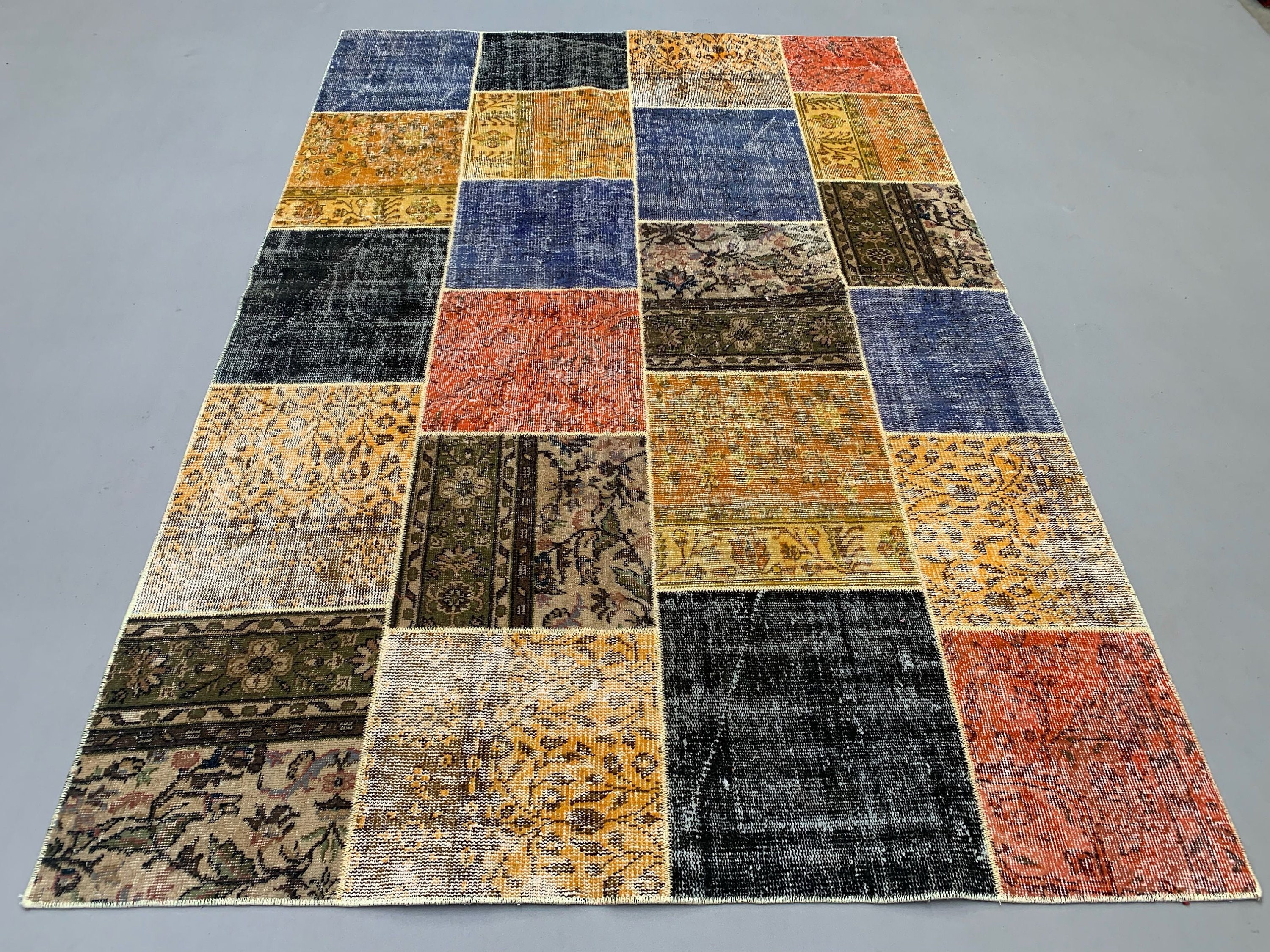 ヴィンテージ パッチワーク ラグトルコ産 アンティーク調ヴィンテージ トルコ パッチワーク ラグ 250 x 167 cm