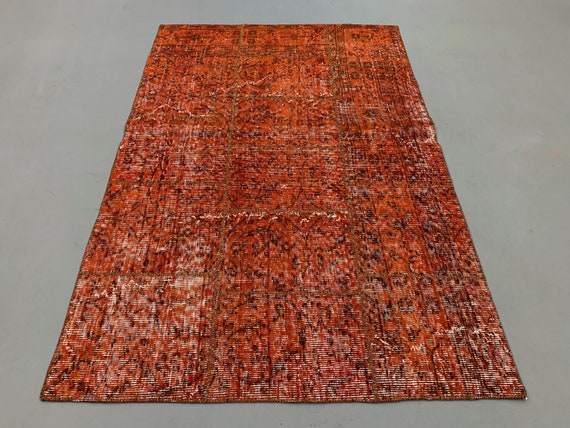 Distressed Vintage Turkish Patchwork Rug 150x100 Cm Wool Medium