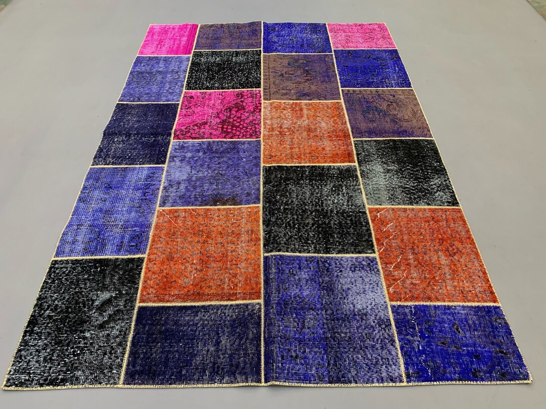 Distressed Vintage Turkish Patchwork Rug 251x170 Cm Wool