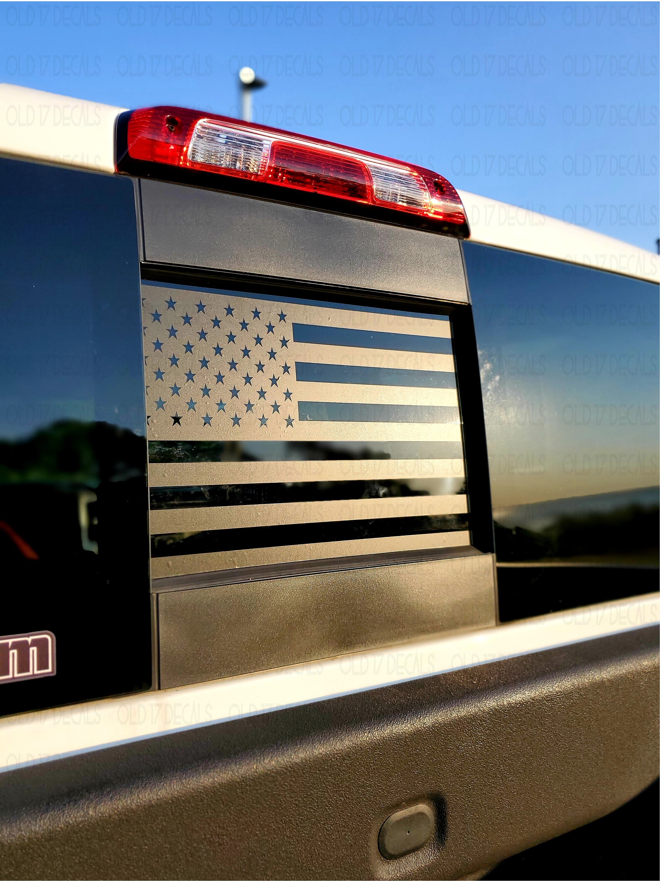 Silverado Chevy Chevrolet duramax American flag sticker decal