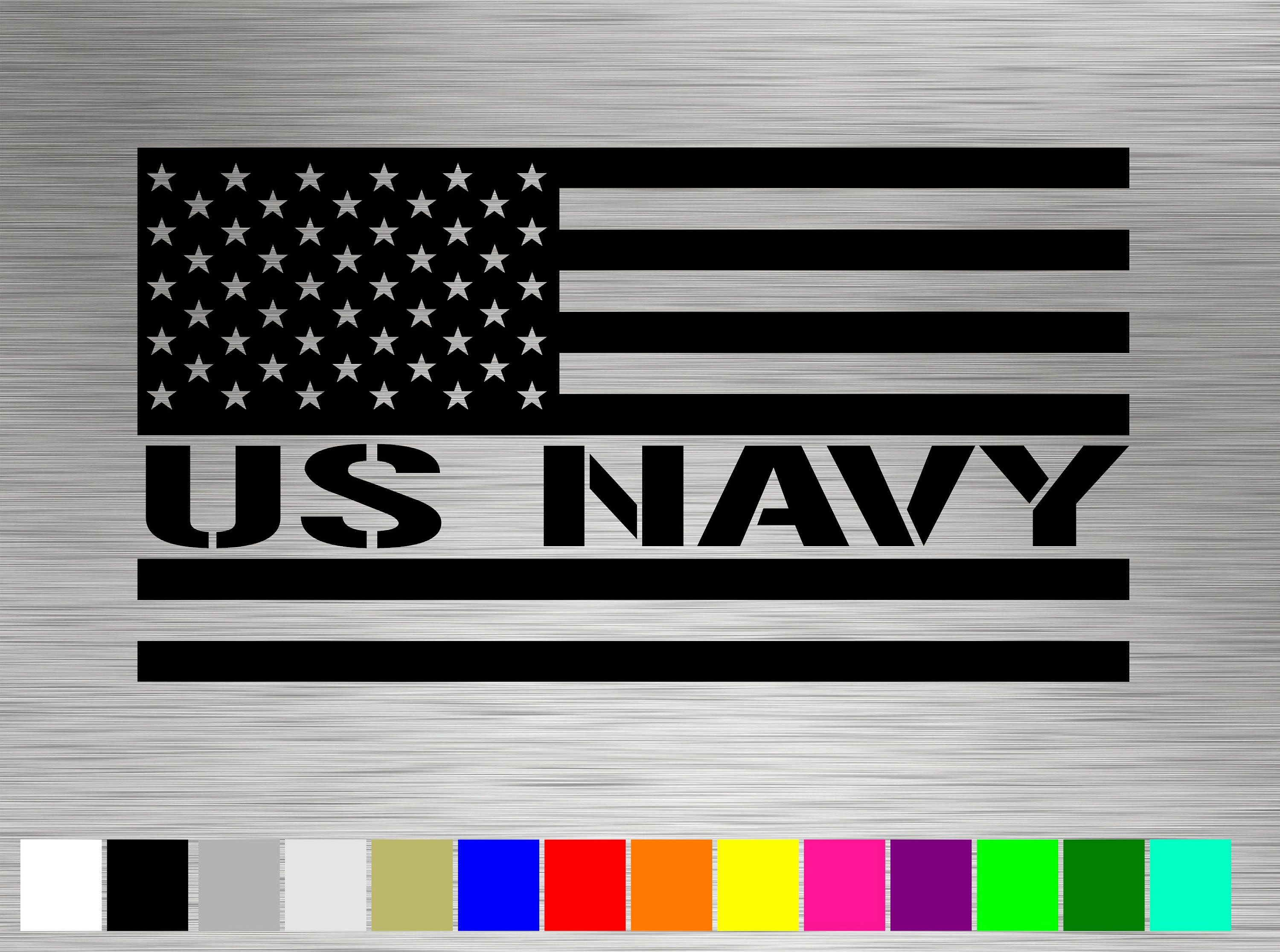 US Navy Flag Decal Stickers Vinyl American Military Veteran Etsy