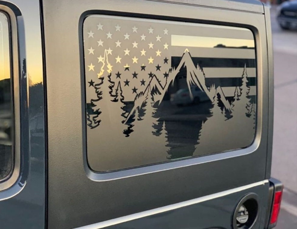 07-20 Jeep Wrangler - Mountain Flag Decals - JK JL 3rd Gen