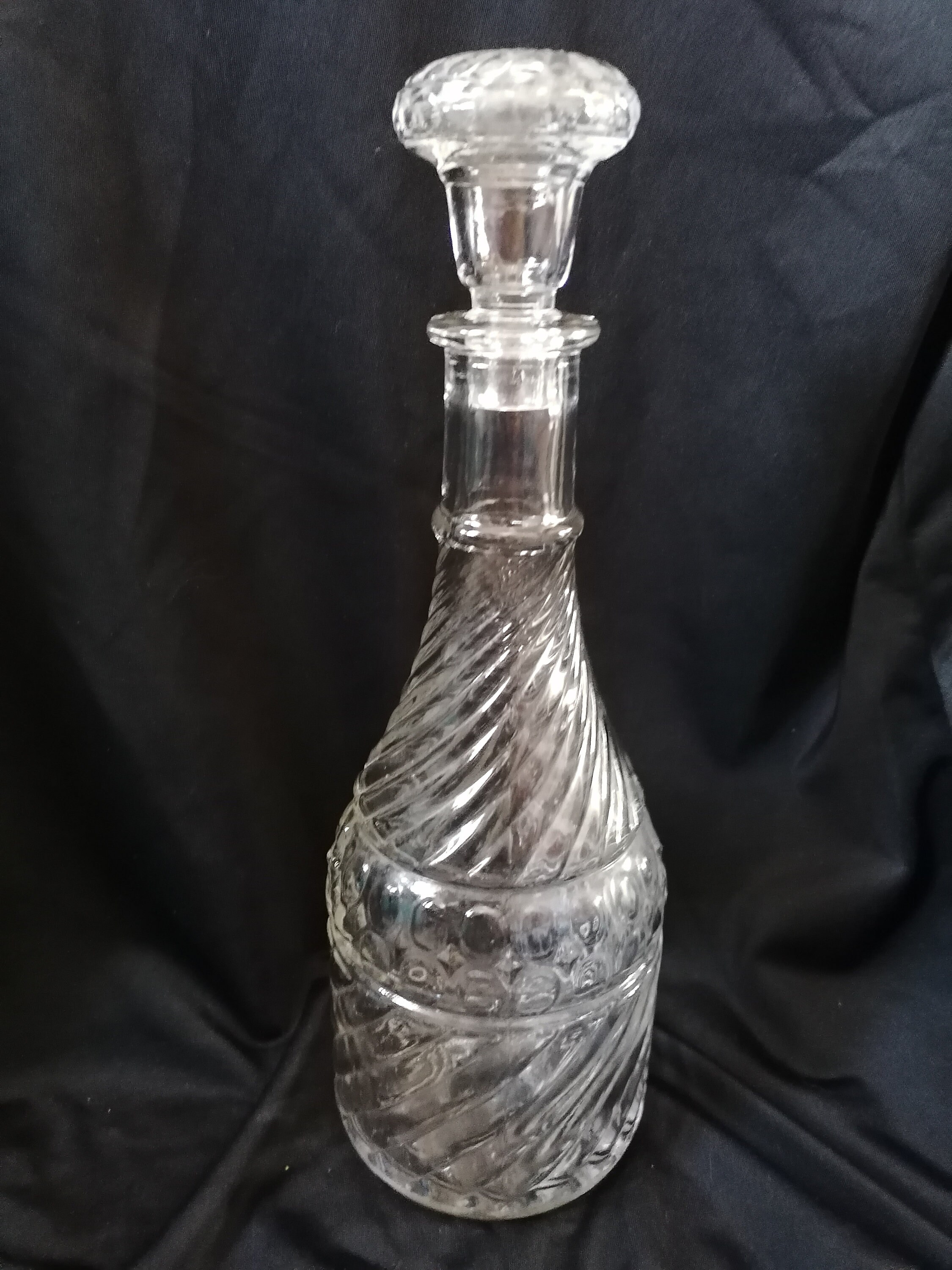 Vintage Cut Glass Decanter Swirl Stopper and Stuning Design Etsy